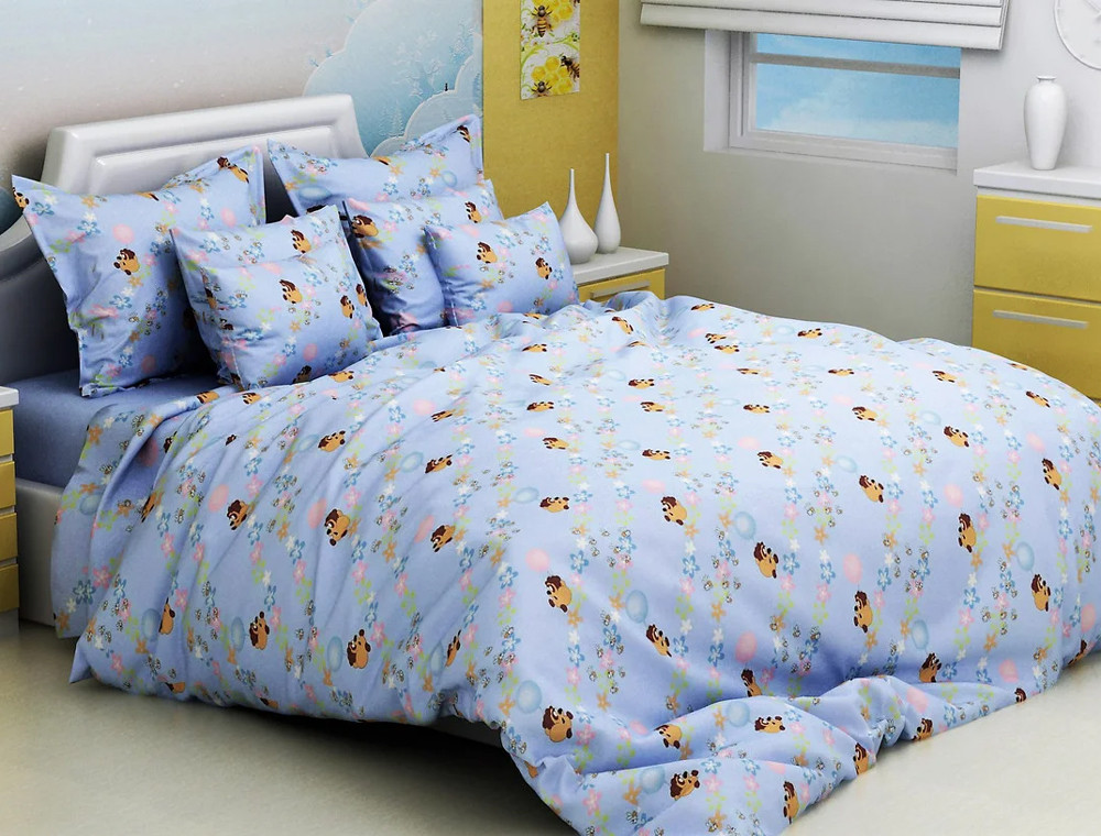 Тканина для постільної білизни Бязь "Gold" Lux дитяча GLB3007blue