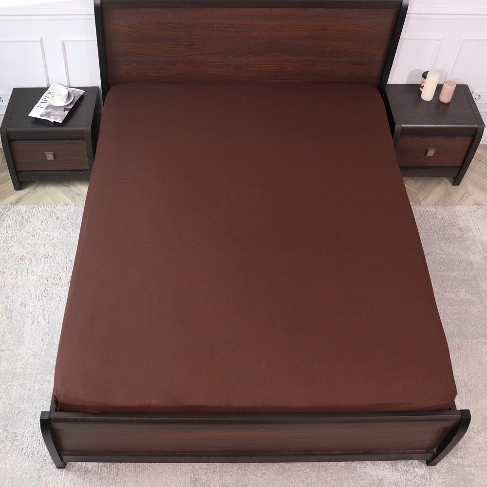 Простынь на резинке (160*200*25) коричневого цвета №665513