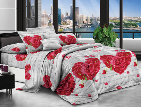 Євро набір постільної білизни 200*220 із полікотону №204750 Черешенька™