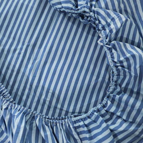 Простирадло на резинці (120*200*25) блакитне в смужку №663001