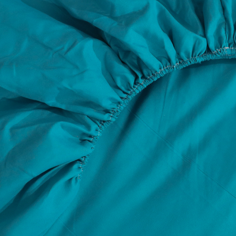 Простынь на резинке (180*200*25) однотонная бирюзовая №4735