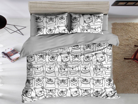 Полуторний набір постільної білизни 150*220 із Сатину №801 Черешенка™