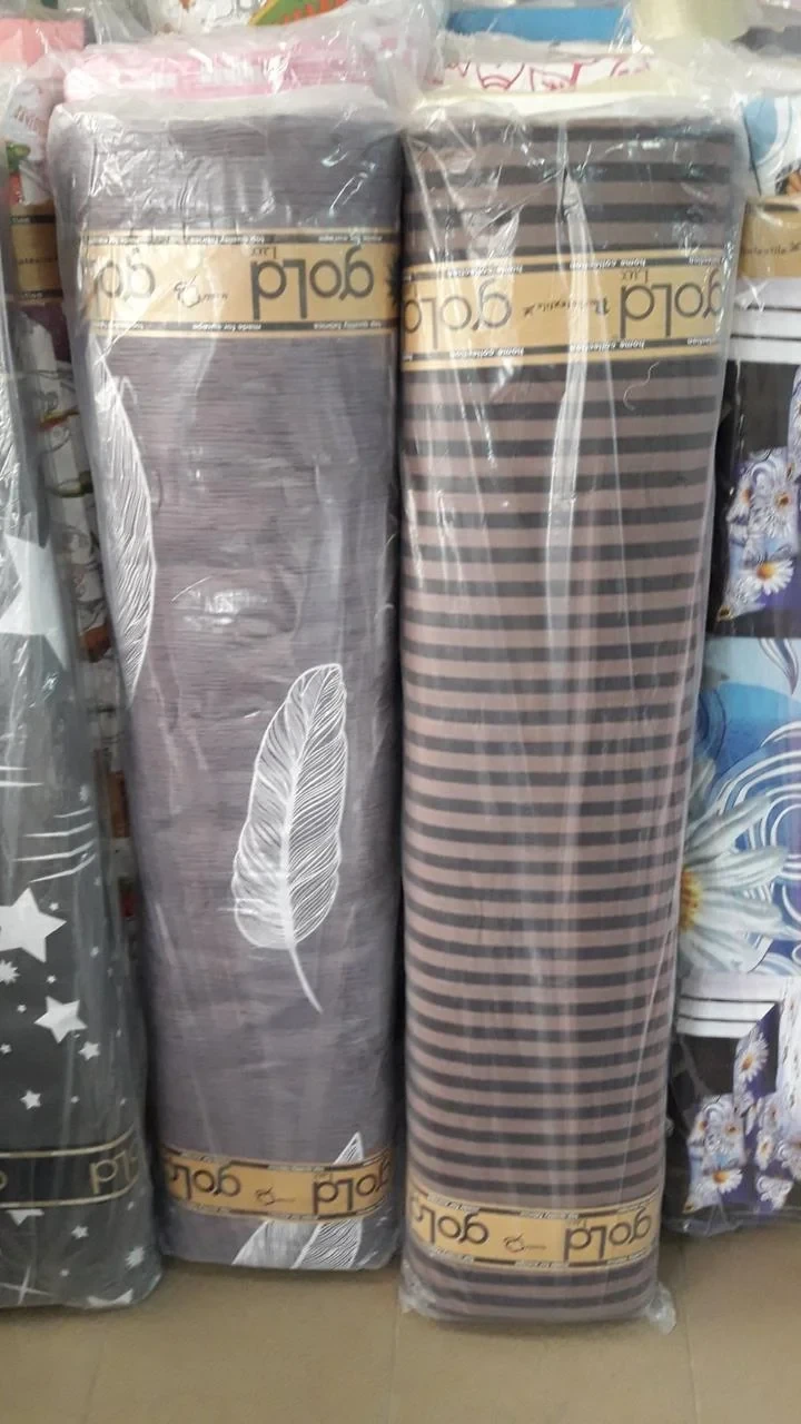 Тканина для постільної білизни Бязь "Gold" Lux "Пір'їнки (коричневий)" GL1293 (A+B) - (50м+50м)