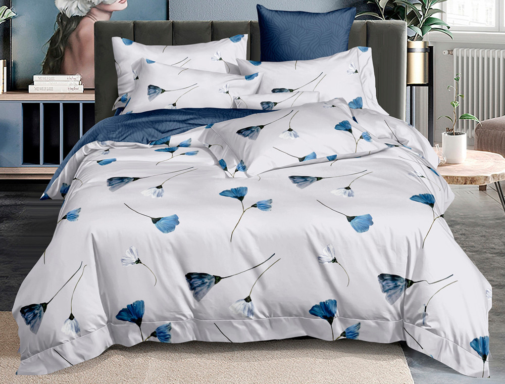 Евро макси набор постельного белья 200*220 из Сатина №155AB Черешенка™