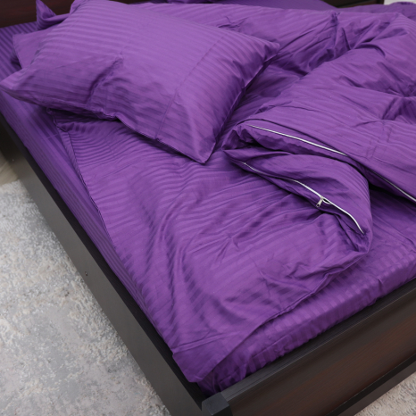 Двоспальний набір постільної білизни 180*220 зі Страйп Сатину №543218