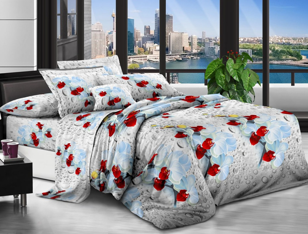 Двоспальний набір постільної білизни 180*220 із полікотону №2011392 Черешенька™