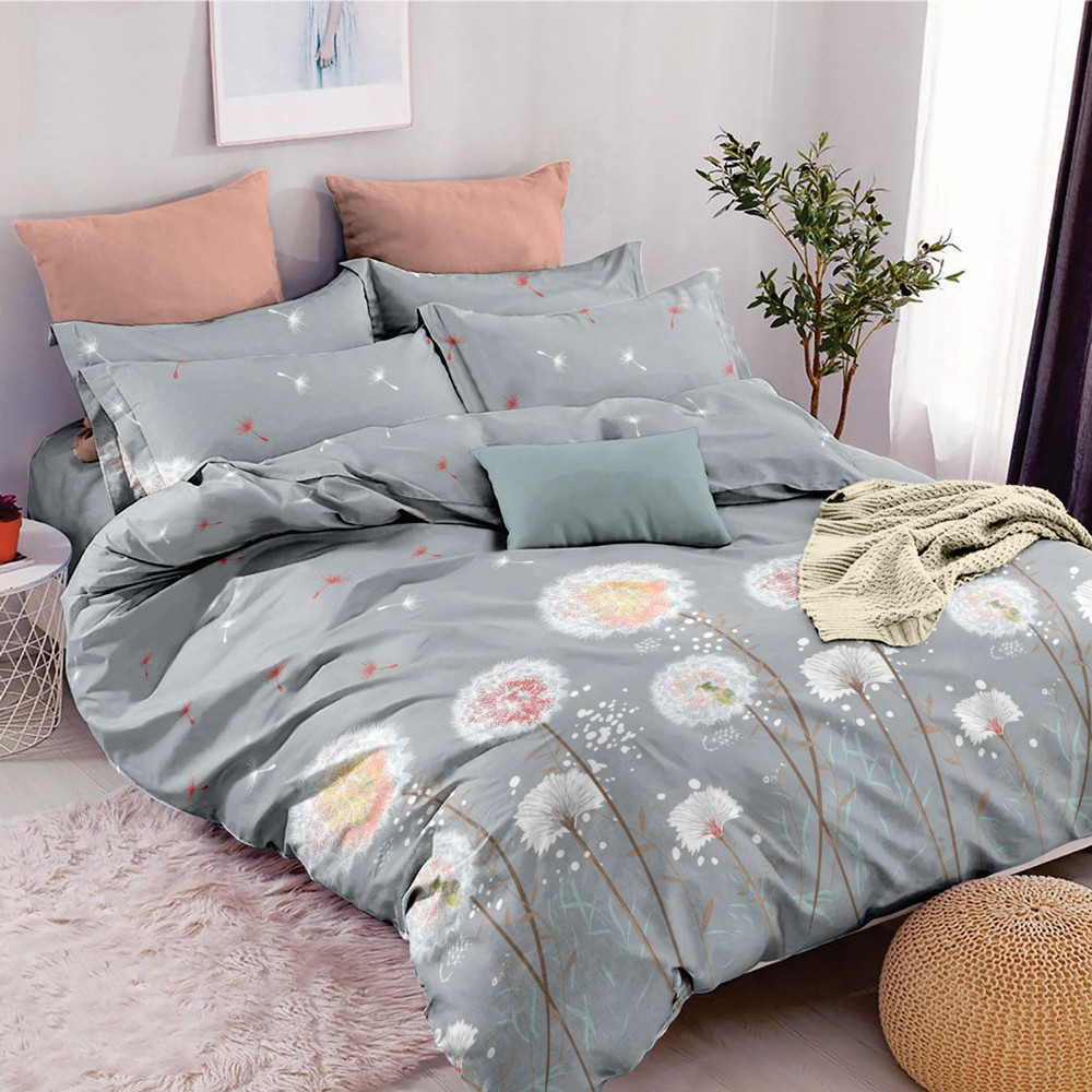 Двуспальный набор постельного белья 180*220 из Бязи "Gold" с простынью на резинке №143033AB Черешенка™