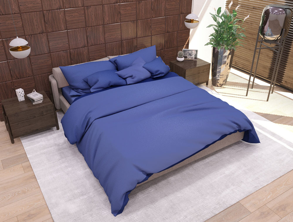 Тканина для постільної білизни Бязь "Gold" Lux однотонна GL1021blue (50м)