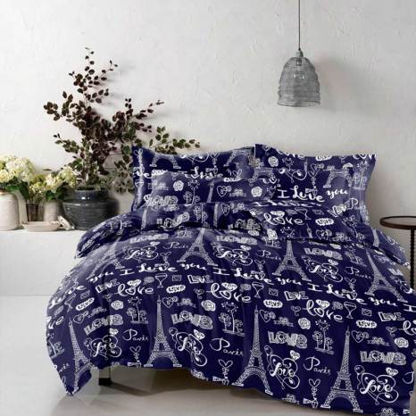 Ткань для постельного белья Бязь "Gold" Lux GL3687blue