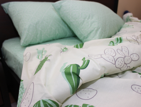 Полуторний набір постільної білизни 150*220 із Бязі "Gold" №152915AB Черешенка™