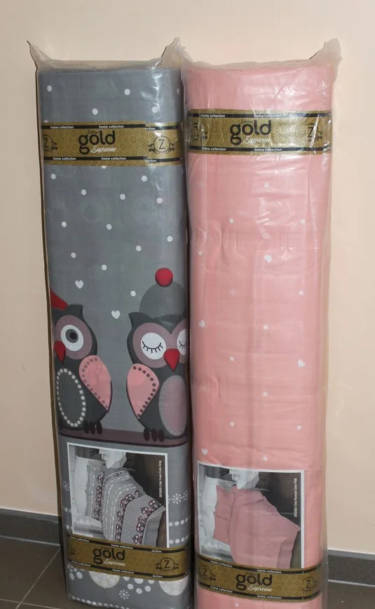 Тканина для постільної білизни Бязь "Gold" Lux "Сплячі сови" GL1238 (A+B) - (50м+50м)