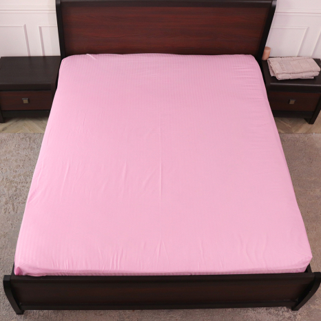 Простирадло на резинці (160*200*25) рожева смужка №3017