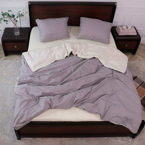 Сімейний набір однотонної постільної білизни із Бязі "Gold" №155545AB Черешенька™