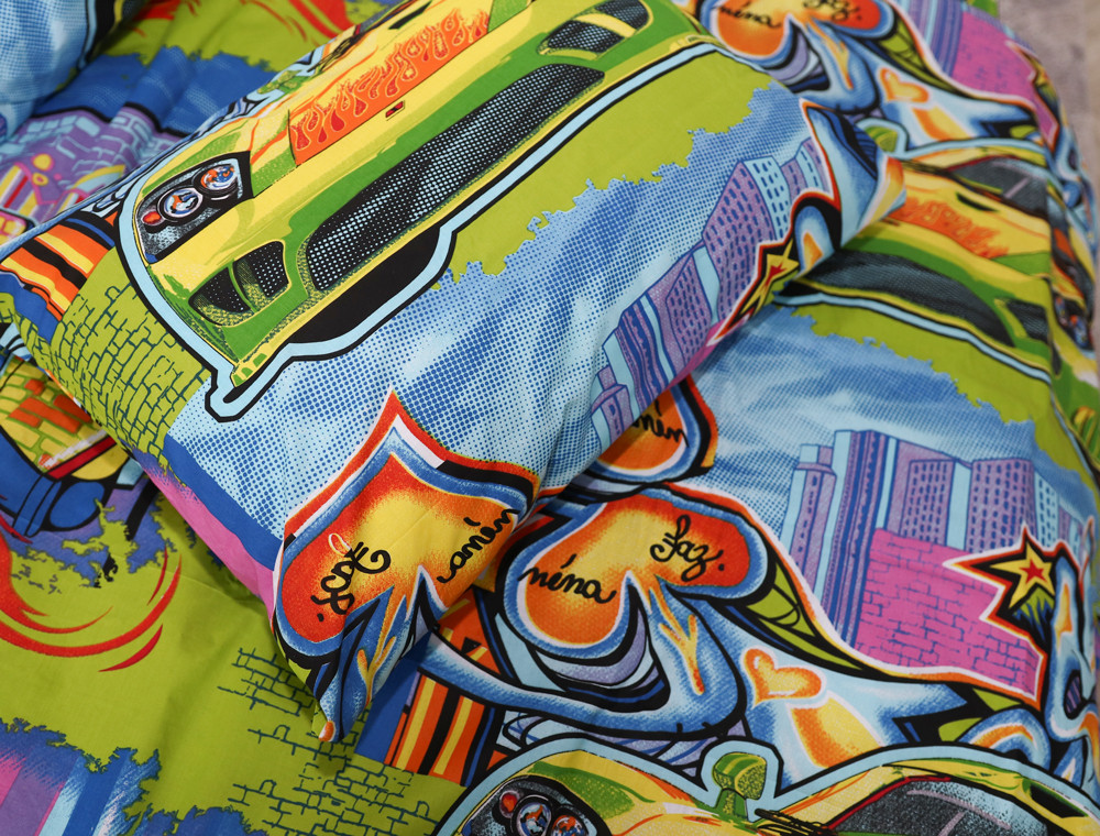 Полуторний набір постільної білизни 150*220 із Бязі "Gold" №164613 Черешенка™