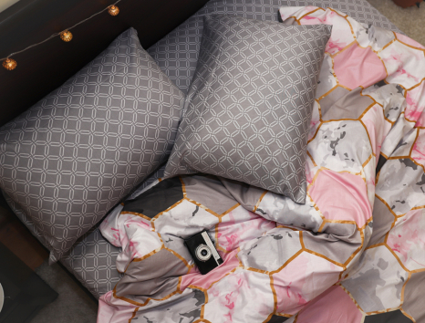 Двоспальний набір постільної білизни 180*220 із Сатину №027AB Черешенка™