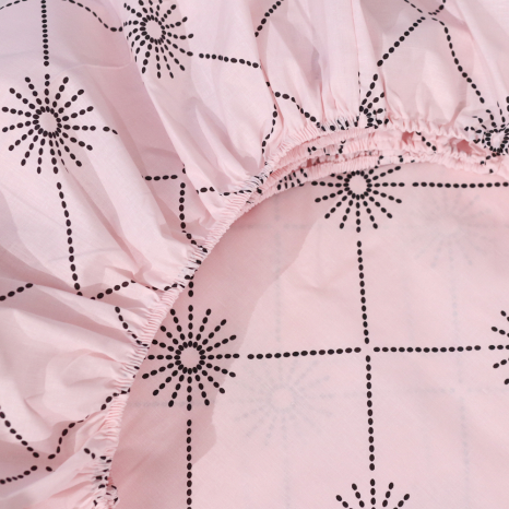 Простирадло на резинці (160*200*25) рожевого кольору в клітинку №660013