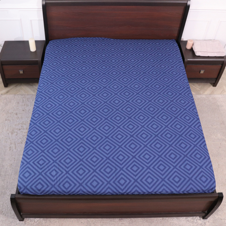 Простирадло на резинці (180*200*25) синій ромб №133