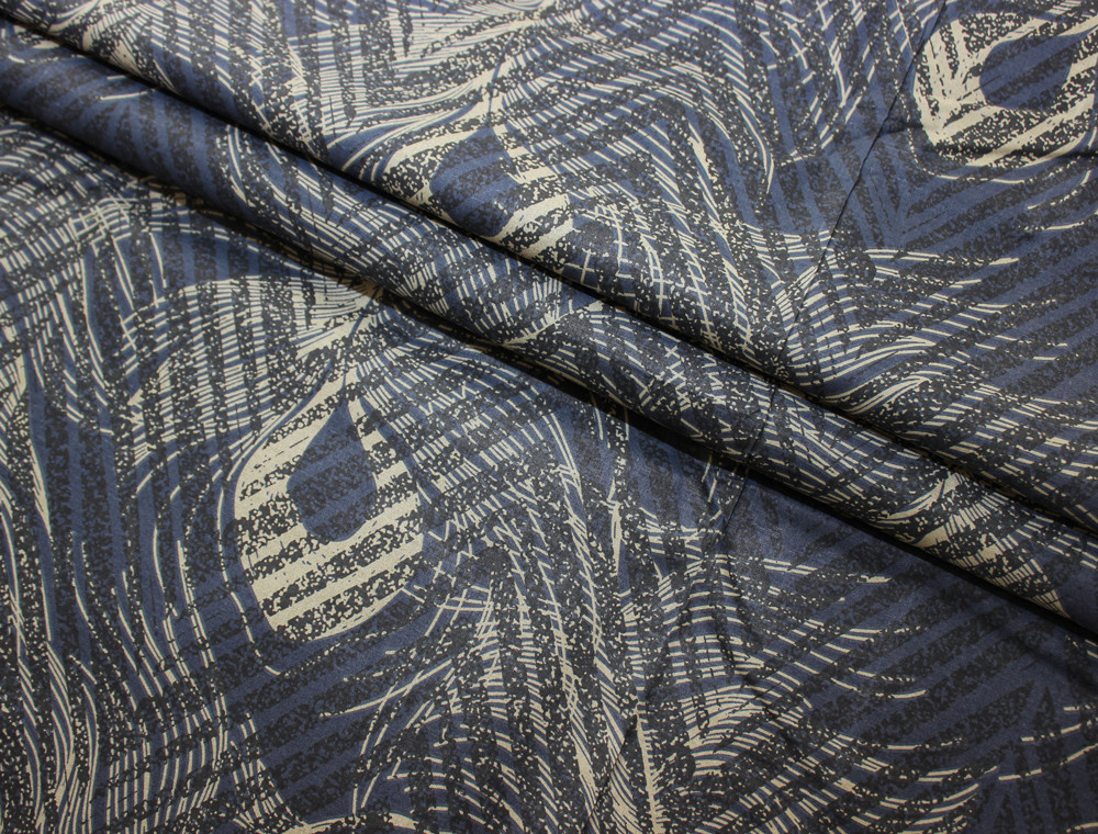 Ткань для постельного белья Бязь "Gold" Lux "Перо (анималистичный, черный)" GL1310A