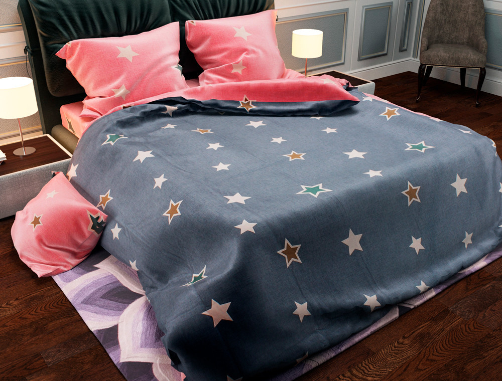 Полуторный набор постельного белья 150*220 из Бязи "Gold" №154131AB Черешенка™