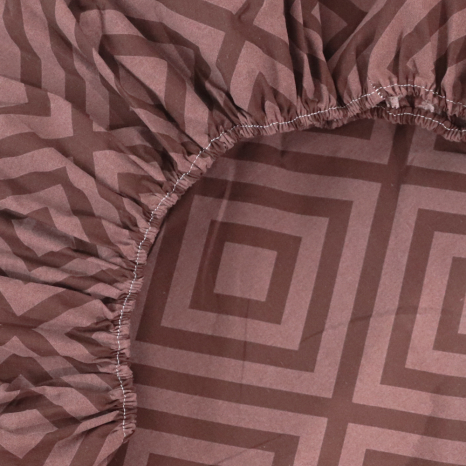 Простирадло на резинці (160*200*25) коричнева геометрія №66128brown