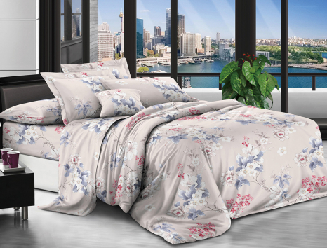 Двоспальний набір постільної білизни 180*220 із Бязі "Gold" з простирадлом на резинці №144742 Черешенка™