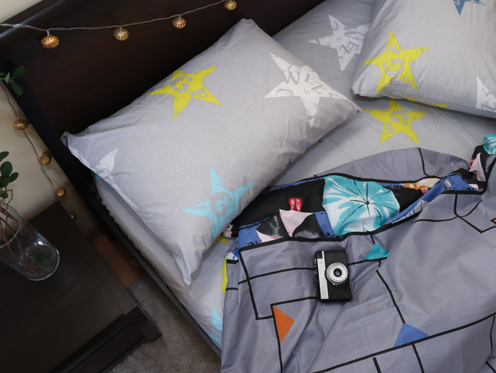 Полуторний набір постільної білизни 150*220 із Бязі "Gold" №154251AB Черешенка™