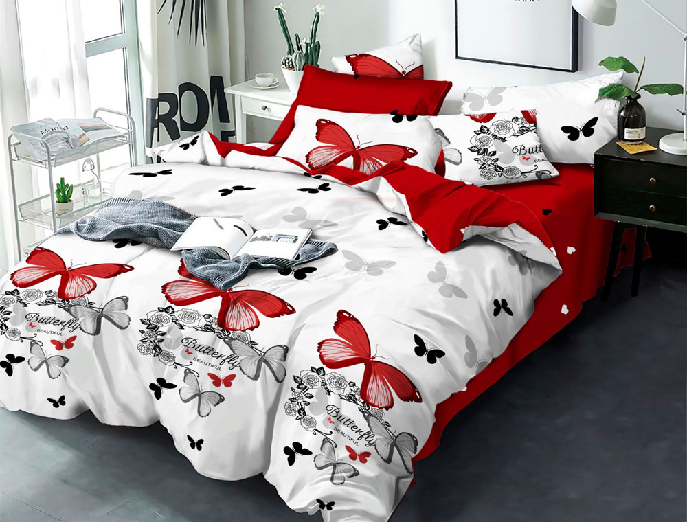 Ткань для постельного белья Бязь "Gold" Lux "Миграция бабочек" GL1625 (A+B) - (50м+50м)