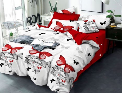 Ткань для постельного белья Бязь "Gold" Lux "Миграция бабочек" GL1625 (A+B) - (50м+50м)