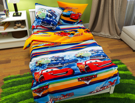 Полуторний набір постільної білизни 150*220 із Бязі "Gold" №161088 Черешенка™