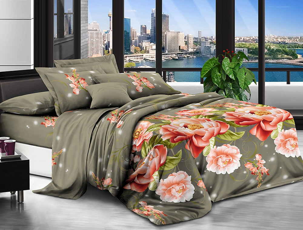 Сімейний набір постільної білизни 240*220 із полікотону №206411 Черешенька™