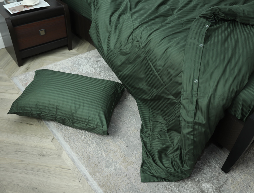 Євро-максі набір постільної білизни 200*220 зі Страйп Сатину №18-6114 Черешенка™