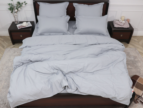 Евро макси набор постельного белья 200*230 из Страйп Сатина D-011