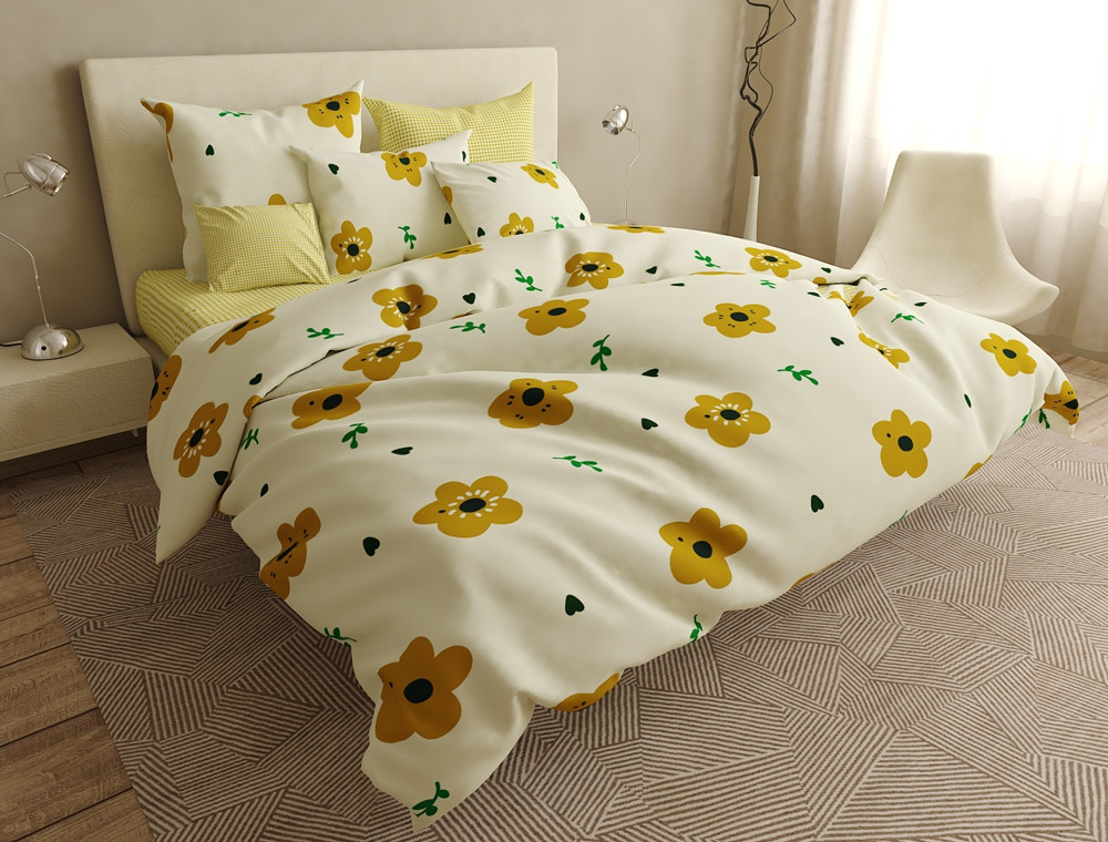 Євро-максі набір постільної білизни 200*220 із Бязі "Gold" №154588AB Черешенка™