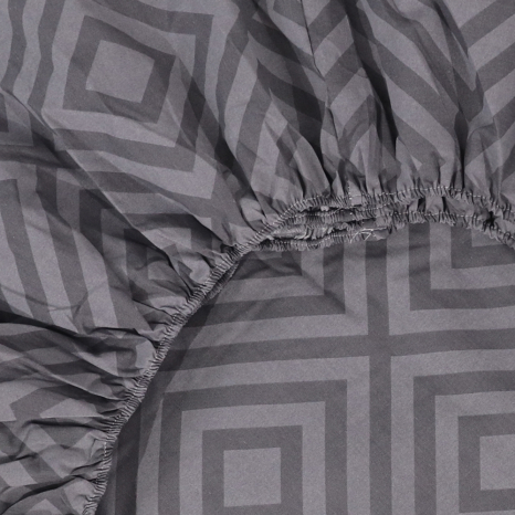 Простирадло на резинці (140*200*25) сіра геометрія №668118