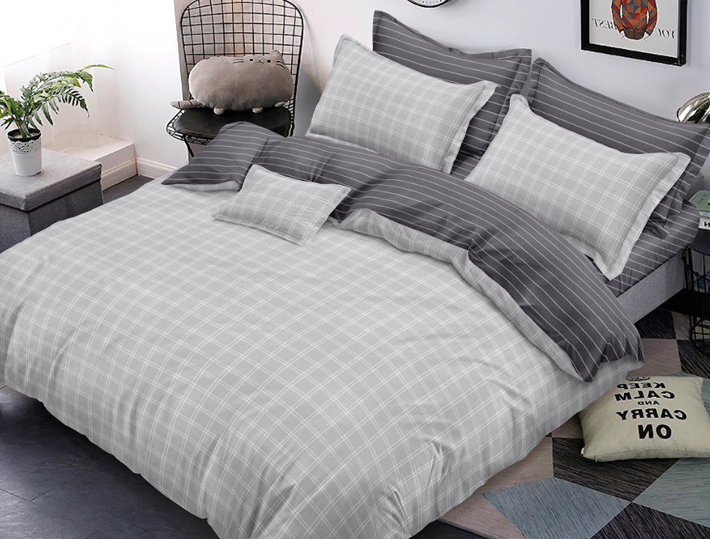 Полуторний набір постільної білизни 150*220 із Сатину №44244AB Черешенка™