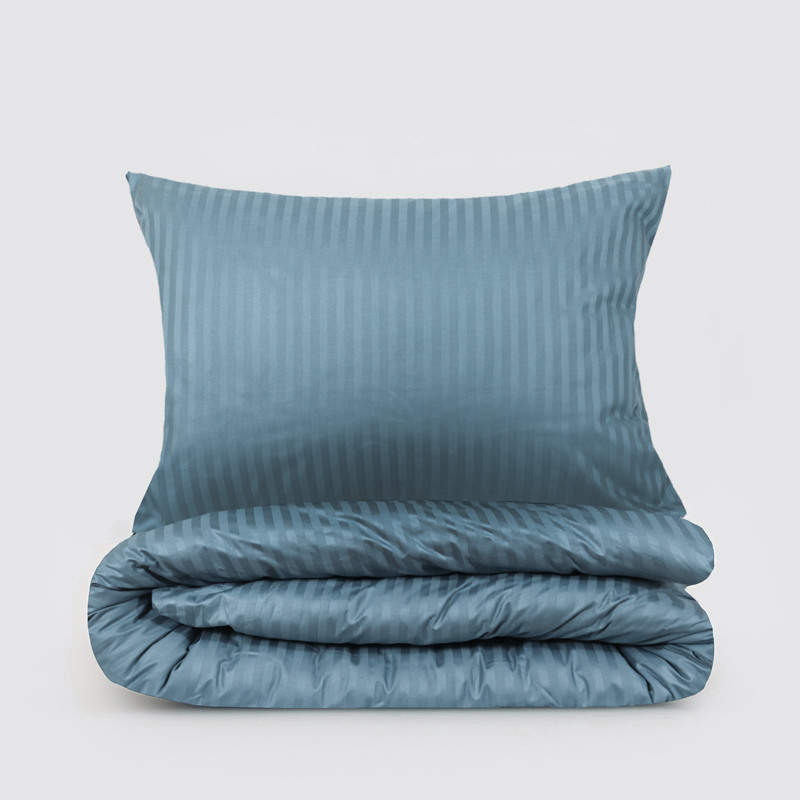 Полуторний набір постільної білизни 150*220 з Страйп Сатину №544111