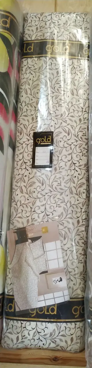 Ткань для постельного белья Бязь "Gold" Lux "Завитки (мелкие, бежевый)" GL005