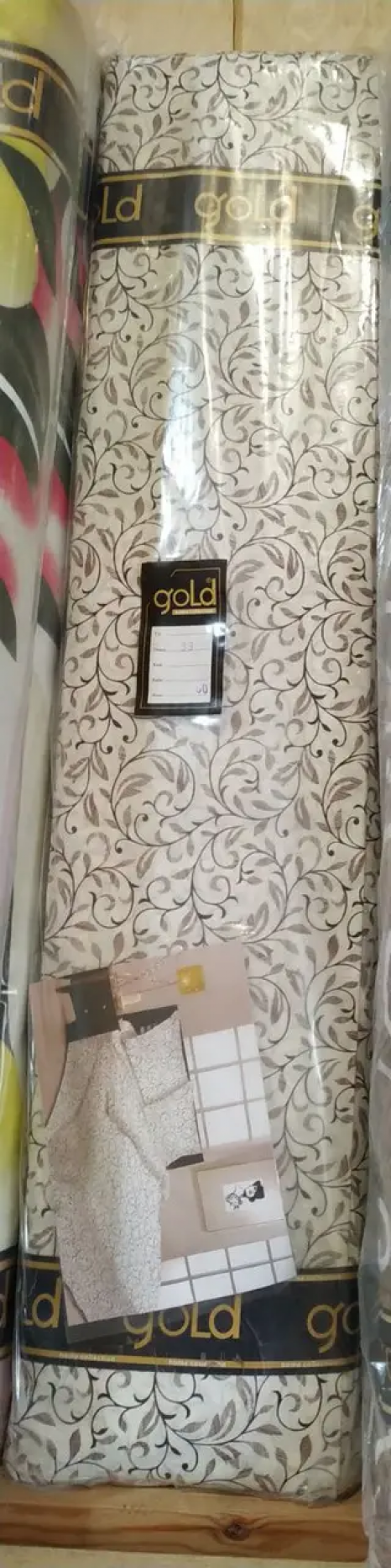 Ткань для постельного белья Бязь "Gold" Lux "Завитки (мелкие, бежевый)" GL005