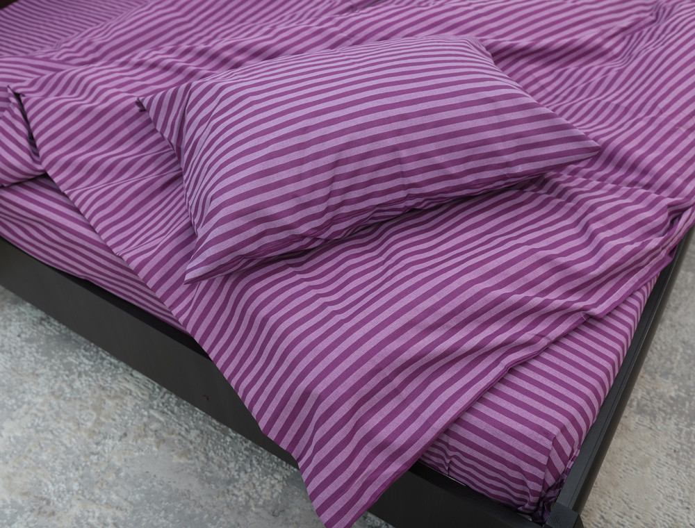 Євро-максі набір смугастої постільної білизни 200*220 із Бязі "Gold" №156614 Черешенка™