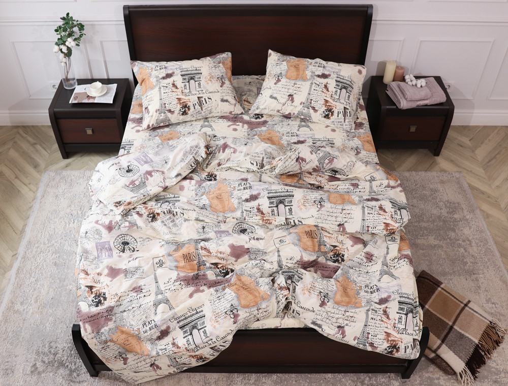 Полуторний набір постільної білизни 150*220 із Бязі "Gold" №157051 Черешенка™