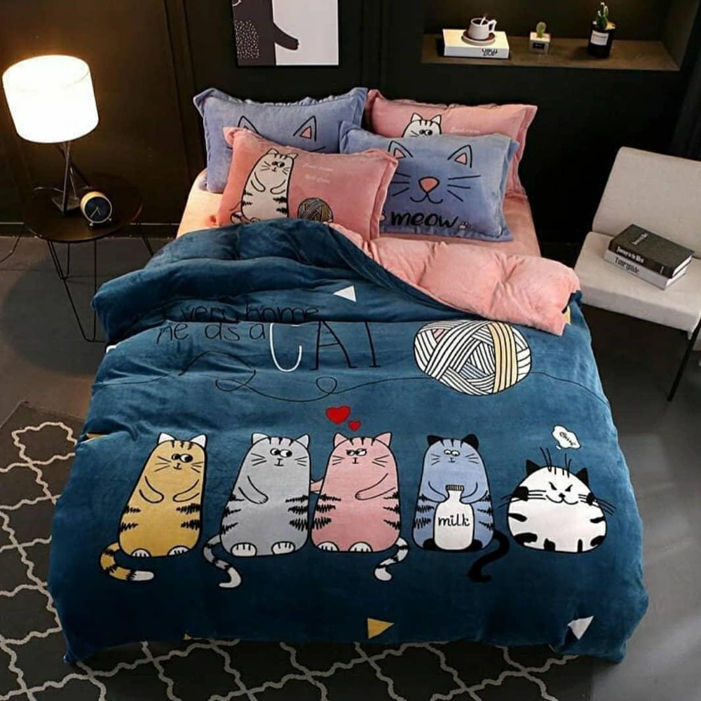 Ткань для постельного белья Бязь "Gold" Lux детская "Веселые коты" GLB240 (A+B) - (50м+50м)