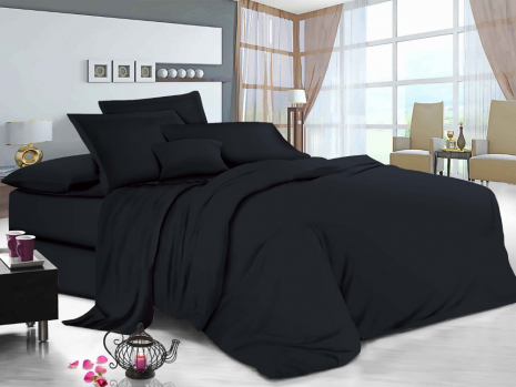 Ткань для постельного белья Бязь "Gold" Lux однотонная GL1032black (50м)