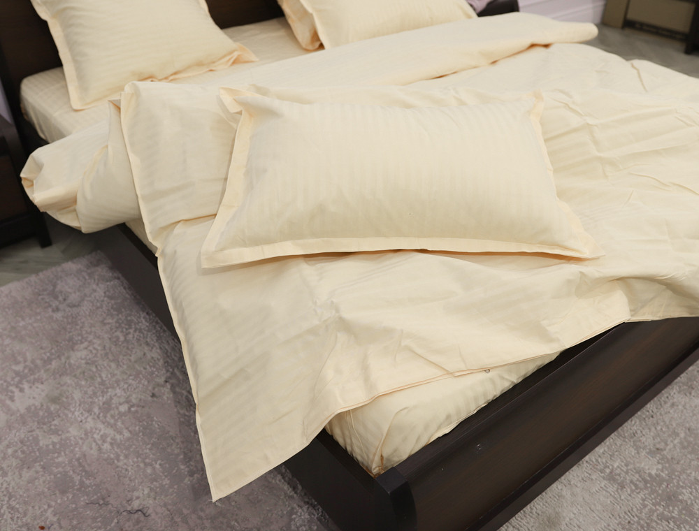 Євро-максі набір постільної білизни 200*230 зі Страйп Сатину D-015