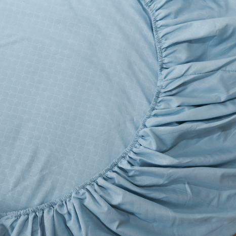 Простынь на резинке (160*200*25) однотонная голубая №4318