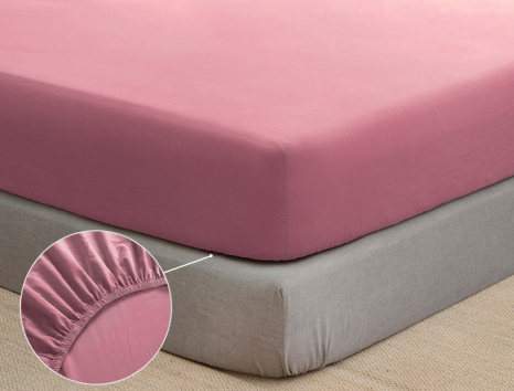 Простирадло на резинці (180*200*25) рожеве №1025
