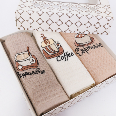 Набір кухонних рушників Nilteks Coffee 40*60 (3 шт)