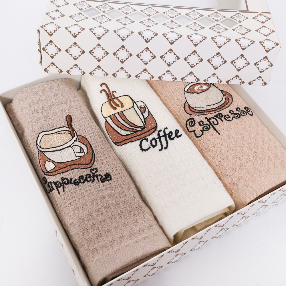 Набір кухонних рушників Nilteks Coffee 40*60 (3 шт)