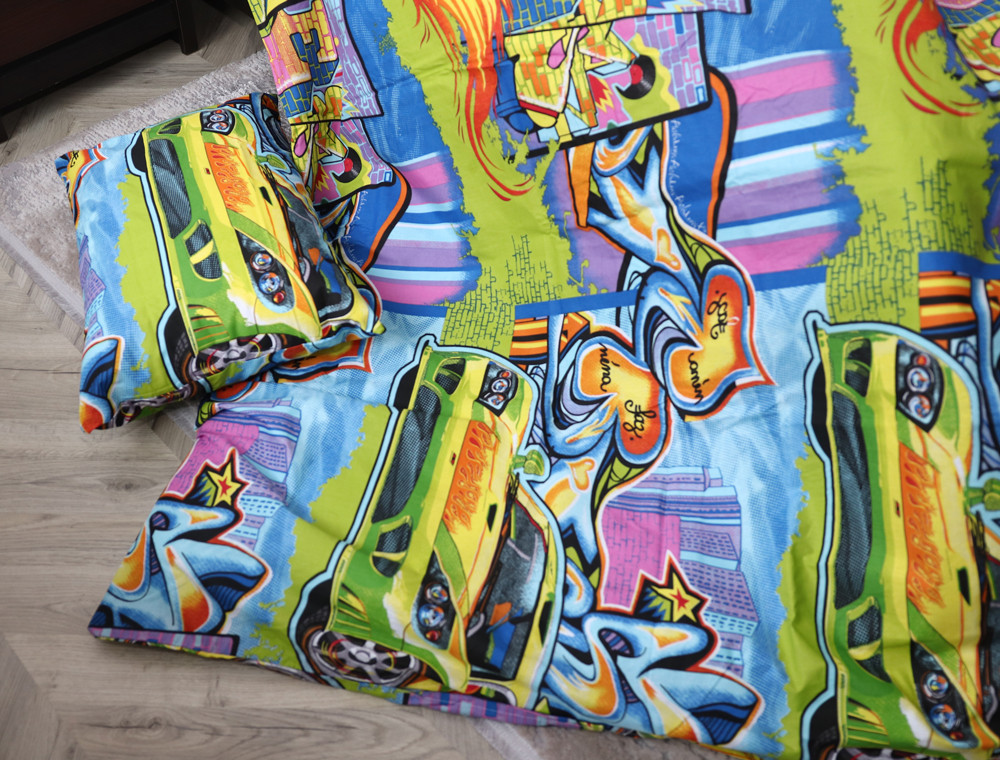 Полуторний набір постільної білизни 150*220 із Бязі "Gold" №164613 Черешенка™