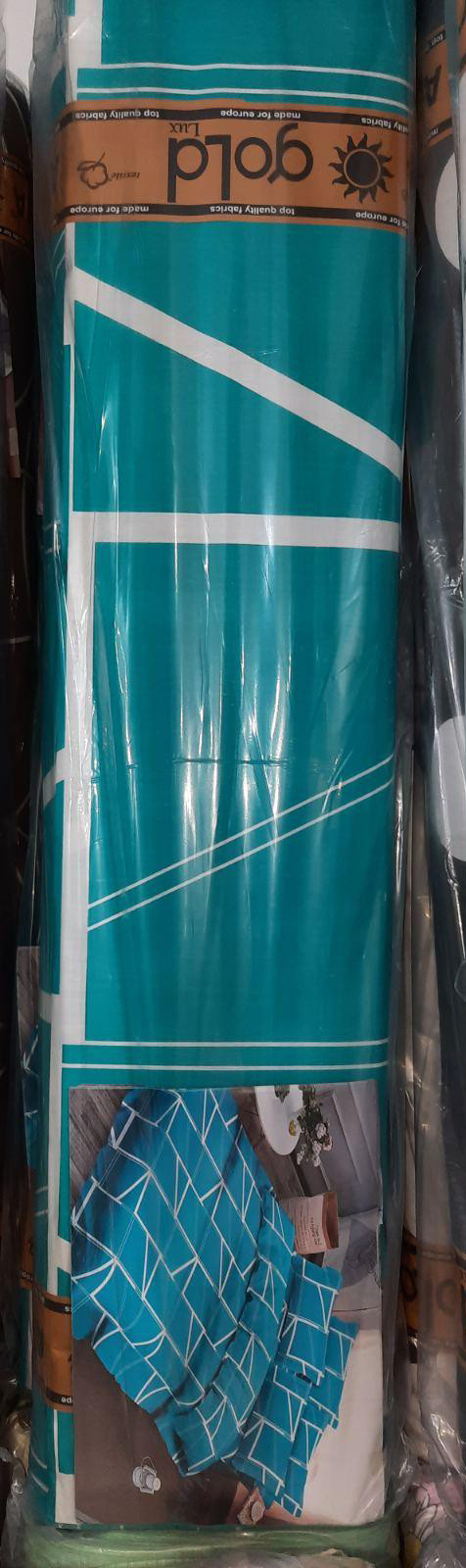 Ткань для постельного белья Бязь "Gold" Lux "Геометрическая система (голубой)" GL3864