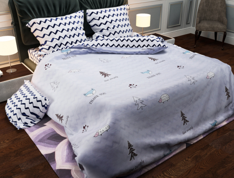 Двоспальний набір постільної білизни 180*220 із Бязі "Gold" №154269AB Черешенка™